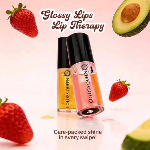 Image of Colors Queen Lip Therapy Glossy Lip Gloss | Nourishing & Hydrating Gloss | Lightweight, Highly Pigmented and One Swipe Application | Non Sticky Lip Gloss with Extra Large Applicator (02 - Avocado, 4.8ml)