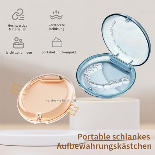 1 Stück Zahnschiene Box & Zahnprothesen Aufbewahrung aus lebensmittelechtem Kunststoff, Für Zahnersatz