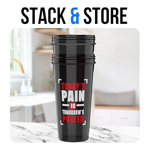 Image of VELOMIX -2 Pack- 28 oz Protein Shaker Bottles for Protein Mixes - 2x Wire Whisk | Leak Proof Shaker Cups for Protein Shakes | Protein Shaker Bottle Pack (Motivation Series)