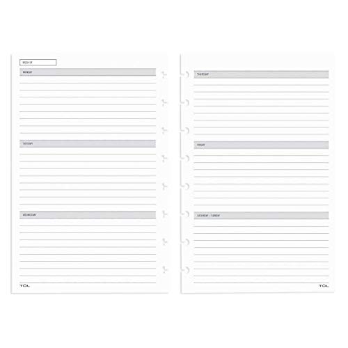 TUL® Discbound Undated Weekly/Monthly Refill Pages, Junior Size, 68 Sheets