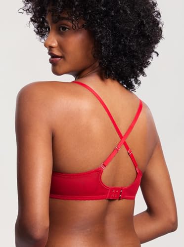 Image of DOBREVA Women's Sexy Lace Push Up Plus Size Bra Sheer Balconette Underwire Unlined
