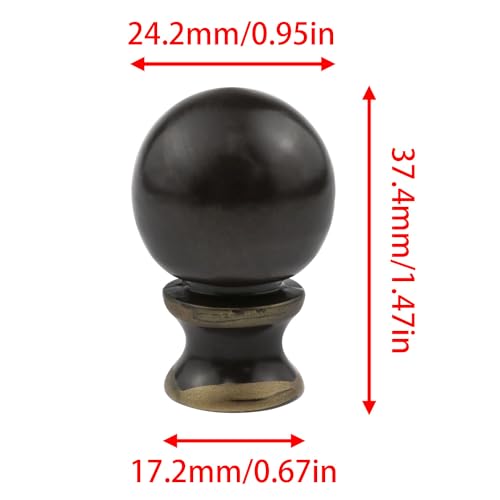 Image of Bronze Steel Ball Knob Lamp Shades Finials Cap Knob Lamp Holder Lighting -2 PCS