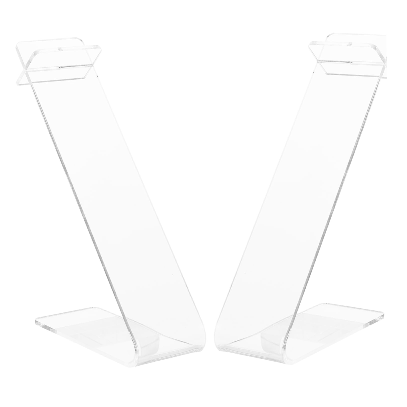 Happyyami 2Pcs Acrylic Sandal Display Stand Retail Shoe Showcase for Sneakers Flats Stylish Shoe Rack for Shopping Mall Store for All Shoe Styles