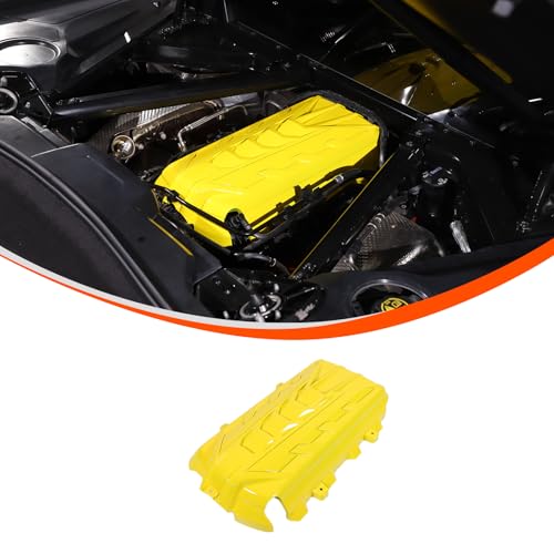 Image of for Corvette C8 Engine Cover Trim Compatible with Corvette C8 2020-2025 Stingray E-Ray Z51 Engine Bay Protection Panel Cover Trim Exterior Accessories ABS (Yellow)