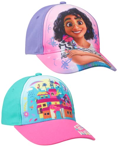 Disney Encanto Kids Baseball Cap 2 Pack, Adjustable Hats Set for Toddler Girls, Age 2-4 Years2