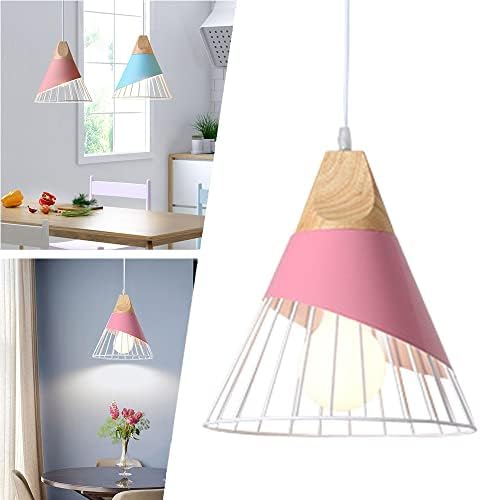 éclairage Salon Cuisine Lustre Suspendu Industriel E27 - Jaune Pour Salon Et Cuisine Abat-jour Métal