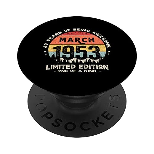 Regalo 69 años Cumpleaños Hombre Mujer - Marzo 1953 PopSockets PopGrip Intercambiable