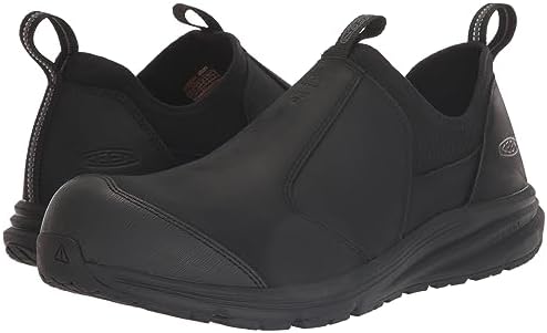KEEN Utility Men’s Vista Energy+ Shift Low Height Composite Toe ESD Leather Slip On Industrial Work Sneakers, Black/Black, 10.5 Wide | Image 6
