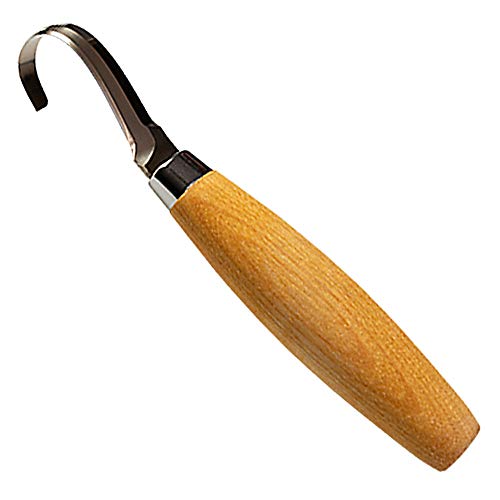 Morakniv 164 Right-Handed Stainless Steel Hook Knife With Leather Sheath For Wood Carving