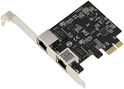 KALEA-INFORMATIQUE PCIe 2.5 LAN Dual Gigabit Ethernet-Karte 10 100 1000 2500 1G 2.5G 2 RJ45-Ports. Mit Realtek RTL8125 Chipsatz.