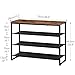 HOOBRO Shoe Rack, 4 Tier Shoe Storage Organizer with 3 Oxford Fabric Shelves and Top Panel, Holds 12-16 Pairs of Shoes for Entryway and Closet, Industrial, Rustic Brown BF47XJ01G1