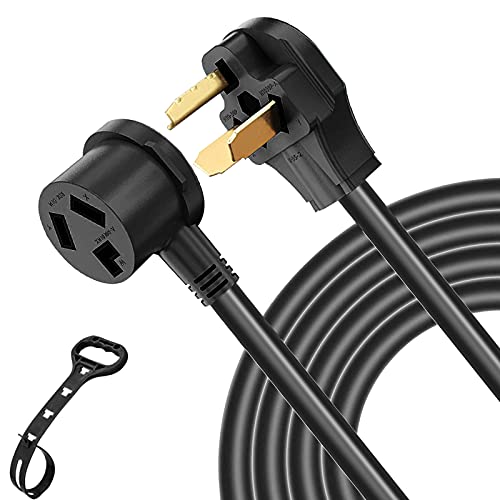 3 Prong 10 Feet Dryer Extension Cord,nema 10-30 Extension Cord, EV Charging Extension Cord,Heavy Duty 10AWG/3 Cord with an Adjustable Cord Organizer, UL Listed