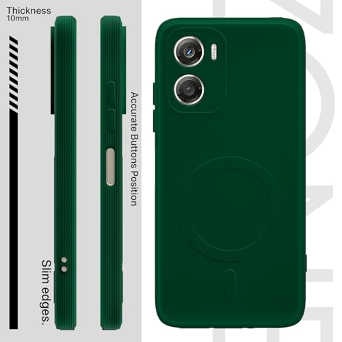 Image of Pikkme Back Cover for Motorola Moto G06 Power Soft Matte Silicone Mag-Safe Design (Mag-Safe Not Support) Camera Protection | Slim Fit Bumper Cover (Green)