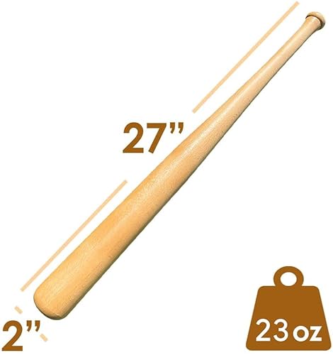 image for Genuine Solid Beech Wood Baseball Bat - 27 Inch 23 Oz - Tball Bat, Sel