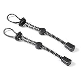 luzen 2Pcs Black Backpack Hiking Pole Ropes Adjustable Elastic Rope Lanyard Fixing Buckle Holder for Outdoor Hiking Walking Trekking Climbing Stick Pole Carry Tie Cord