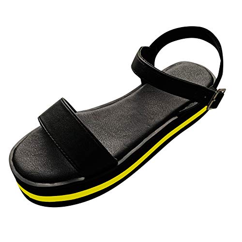 ZTFYKLIN Sandalias Con Cuña Mujer Zapatos De Al Aire Fashion Casual Sandalls Indoor Leisure Women'S Alpargatas Bajas (Yellow, 40) Barefoot Verano Deportivas 38 Ancho Especial Pie Cavo Sandalia