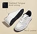 LUCKY STEP Men's Fashion Sneakers Lace Up Casual Low Top Anti-Slip Tennis Skateboard Basketball Walking Shoes(White,13)