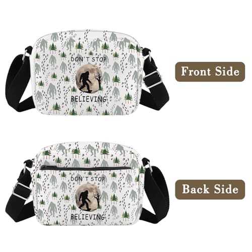 MBMSO Sasquatch Gift Don't Stop Believing Sasquatch Crossbody Bag Sasquatch Forest Hiking Gift for Sasquatch Lover Fans Merch4