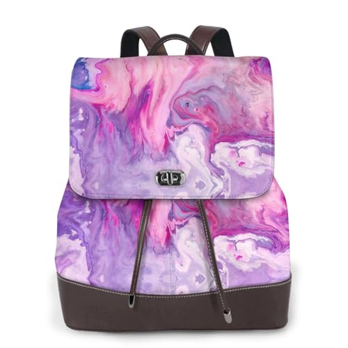 Sac à dos ordinateur cuir marbré violet, le sac pc tendance
