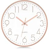 Reloj de Pared de Cuarzo silencioso,Reloj de Pared Moderno, 12 Pulgadas Grandes Decorativos Silencioso Interior Reloj de...