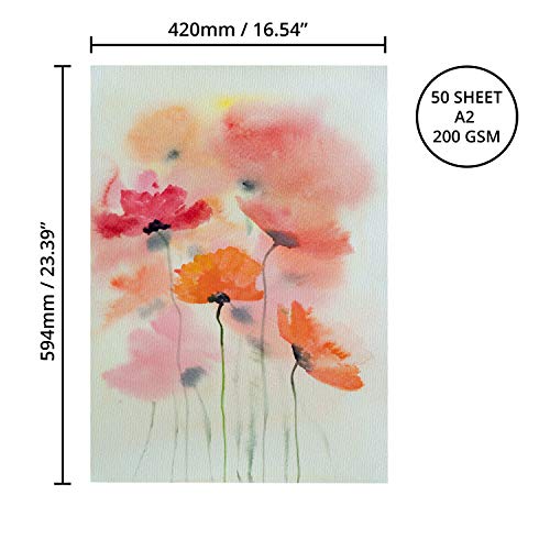 Aquarellpapier Belle Vous 50 Blatt Weiß Aquarellblock A2
