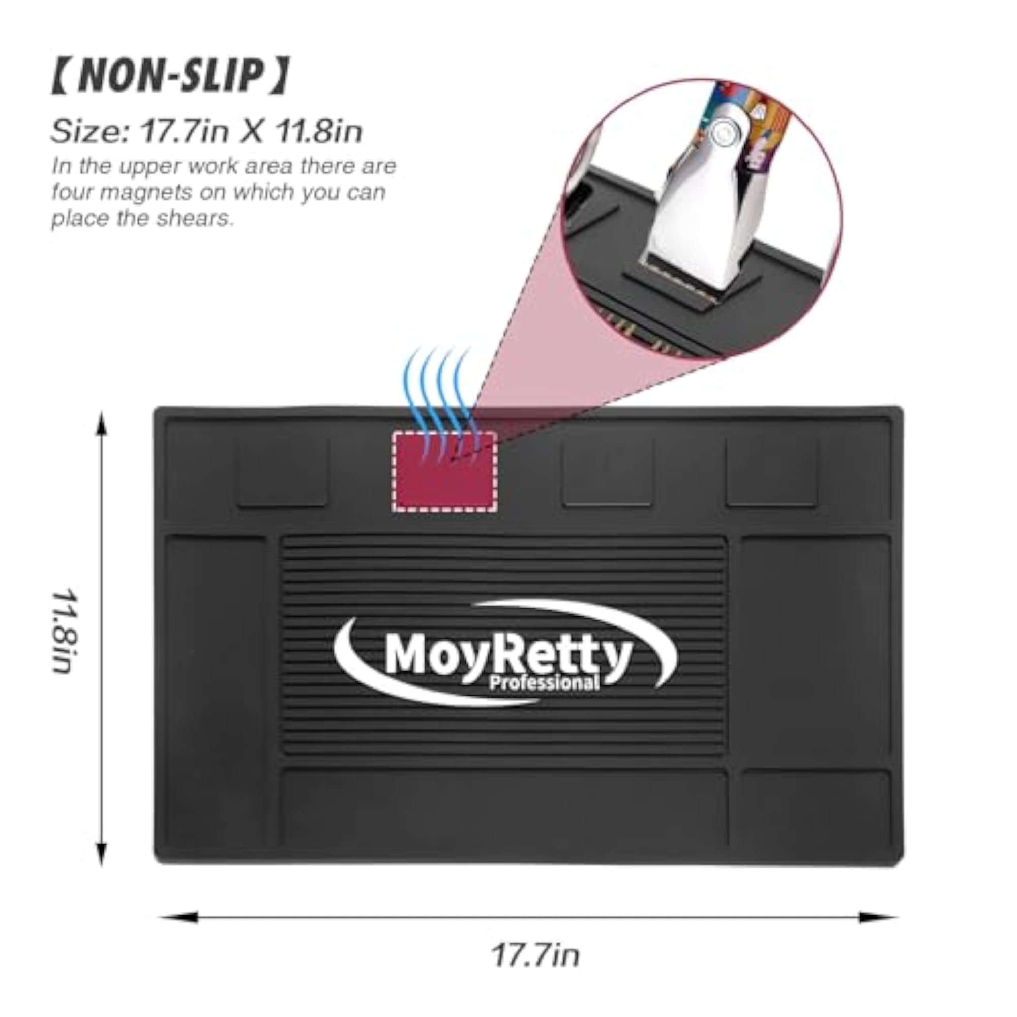 Barber Organizer Mat, Magnetic Station for Clippers