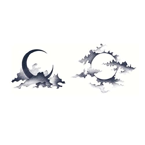 2 hojas Luna Sol Pareja Tatuaje Temporal Tinta Tinta No Reflectante Impermeable Tatuaje Muñeca Tatuaje Adhesivo de Larga Duración disponible en Yaxa El Salvador