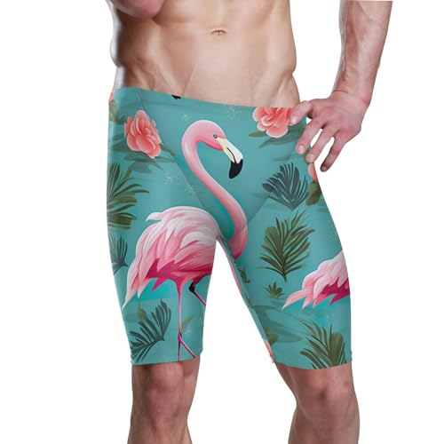 UMIRIKO Pink Flamingo Mens Swim Jammers Swimsuit XL B0400797