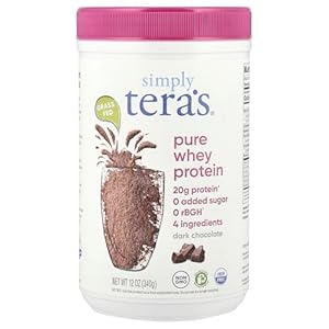 Tera’s Whey Protein, Dark Chocolate, 12 OZ