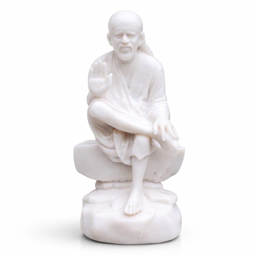 Italian Marble Ashirwad Baba Idol - Home & Pooja Decor -1