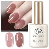 BORN PRETTY ジェルネイル カラー 透き通る透明感 シアーカラー 単色 15ml UV/LED対応 初心者＆プロ適用 ポリッシュタイプ（Milky Jelly 08）