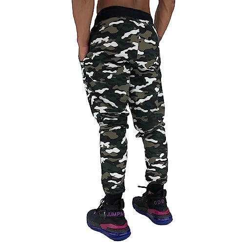 Calça Masculina Moletom Slim Jogger MXD Conceito Cores Tradicionais (GG, Camuflado Verde)
