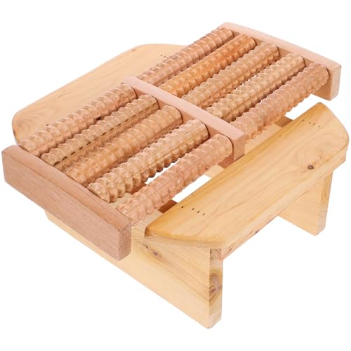WOFASHPURET Foot Roller, Wood Sauna Stool, Wood Step Footstool Foot Roller Sauna Step Stool Sauna Wood Footrest Sauna Footstool Bath Footrest Wood Tools Portable Casters for Work, Gaming, Office