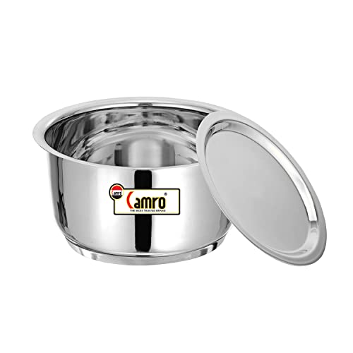 Image of Camro Induction Bottom Tope with Lid (12 No, 1.8 Liters) | (Encapsulated Bottom) Container /Tope /Patila /Bhagona /Cookware | Gas Stove Compatible | 15+Years of Innovation and Quality