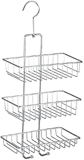 WENKO 15888100 Exclusive shower caddy Nivala - shower rack with 3 shelves, 2 hooks, Steel, 22 x 50 x 13.5 cm, Chrome