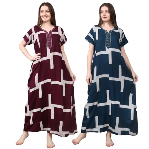 Image of Women's Alpine Floral Print Maxi Night Gown