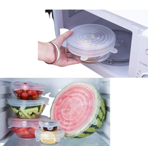 Reusable Silicone Wraps Seal Bowl Covers Food Saving Storage Stretch Lids Refrigerator Accessories Kitchen Gadgets | White