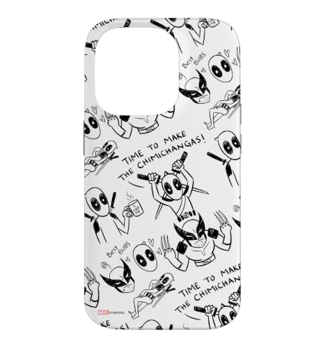 Marvel Studios Deadpool & Wolverine Toony Doodles Pattern Case for iPhone 14 Pro