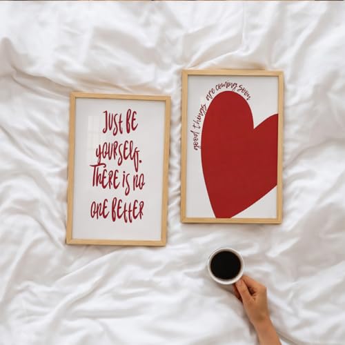 Image of Suneree Motivational Quotes Wall Art Set of 2 Framed Paintings | Inspirational Poster Just Be Yourself Good Things Coming | Bedroom Living Room Home Decor (Art 4, 10x13 Inches)