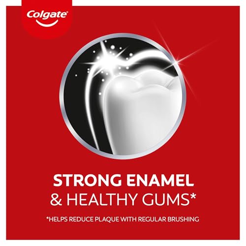 Colgate Dentifricio Sbiancante Max White Carbon 4 Confezioni da 75 ml I Dentifricio Minerale Delicato Al Carbone Attivo Per Denti Bianchil I Sbiancantemento denti I Bianco naturale