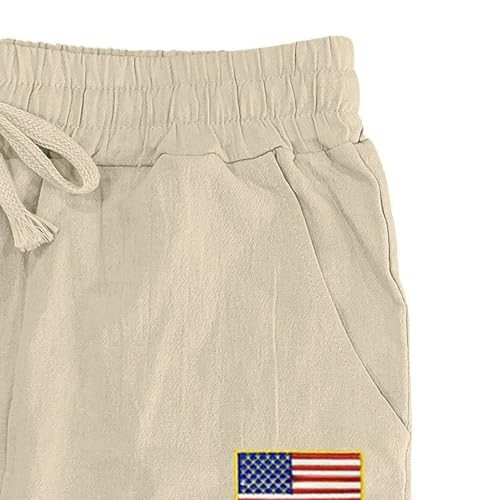 Mens Linen Pants Casual Fashion Vintage Loose Fit Wide Legs Trousers Solid Color Drawstring Waisted Pants Pockets3