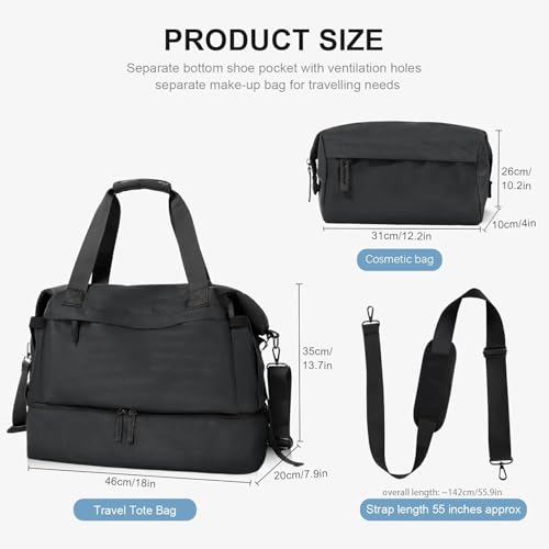 Gym Bag for Men Women, Tactical Travel Duffel bag with Removable Dividers & Shoe Compartment, Weekender Carry on Bag with Toiletry Bag, Overnight Range Bag for Workout Soccer Yoga Gym2