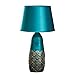 Produktbild XHMK Harz Skulptur Pfau-Muster E27 Tischlampe Europäische Klassik Schlafzimmer Nachtlicht Innen Einfache Dekoration Schreibtischlampe Wohnzimmer Study Laterne Büro-Schreibtisch-Beleuchtung