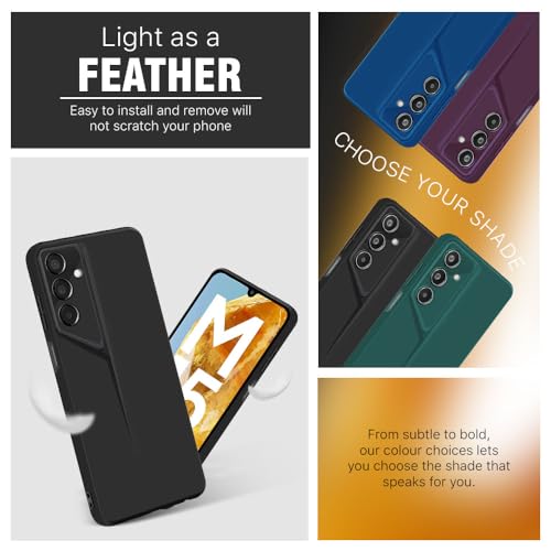 Image of WOW IMAGINE Slim Back Cover for Samsung Galaxy M15 5G Prime Edition | M15 5G | F15 5G | Blade Series Ultra Thin Case | Camera Protection | Soft Matte Silicone Flexible Mobile Case - Black