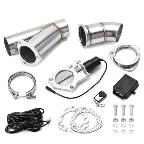 Terminales de Escape Válvula Descarga/interruptor Corte Escape Eléctrico Acero Inoxidable 2.0' 2.25' 2.5' 3.0' Con Control Remoto PQY5295 Silenciador Trasero Coche(3.0 inch)