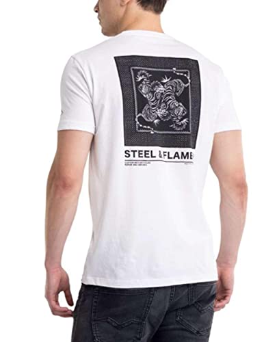 REPLAY M6348 T-Shirt, 001 Bianco, L Uomo