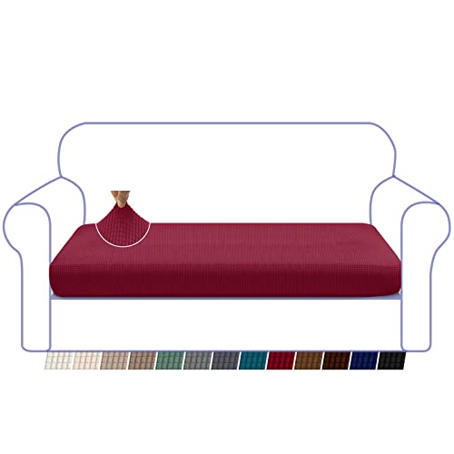 Granbest High Stretch Sofa Seat Cushion Cover Super Soft Couch Seat Cover Sofa Cushion Protector Jacquard Spandex Fabric with Elastic Bottom(3 Seater