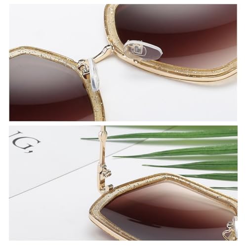 IKANOO Oversized Sunglasses for Women Men Fashion 70s Disco Glasses Hexagon Inspired Designer Red Green Shades4