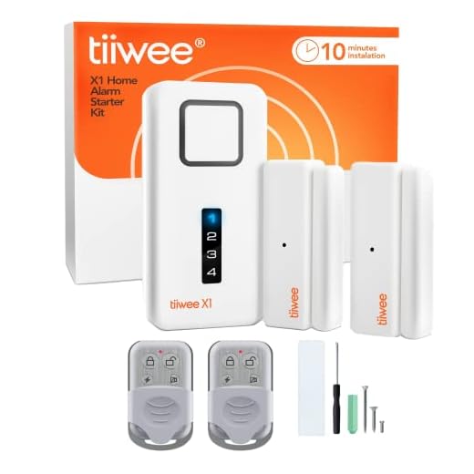 tiiwee Home Alarm System Wireless Kit X1 - Komplette Alarmanlage mit X1-Sirene, 2 Fenster Tür Sensoren und 2 Fernbedienungen - Fensteralarm Türalarm