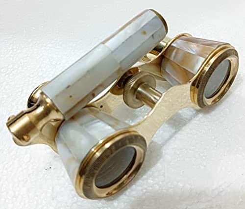 Heynz Brass Binocular Mother Of Pearl - Antique Opera Binocular Imperial Design Pocket Binocular, 4.6 X 2.9 X 2.3 Inches #TOP7
